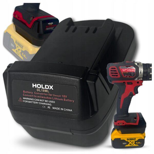 ADAPTER BATERII PRZEJŚCIÓWKA Z NARZĘDZI MILWAUKEE DO AKUMULATORA DEWALT